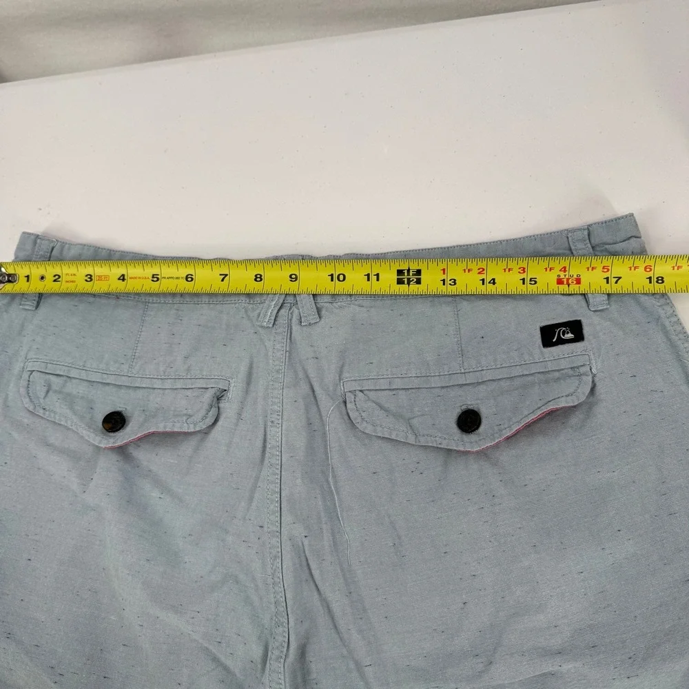 Quiksilver Mens Shorts Blue‎ Heathered Cotton Blend Walk Casual Size 36